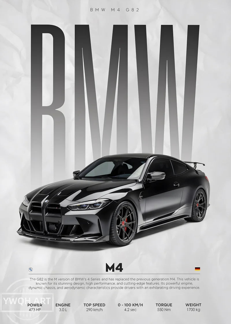 1Pc Frameless Black Famous Cars Competition Poster Picture Mural Modern Canvas Painting Wall Art Home Decoration Print for Livin