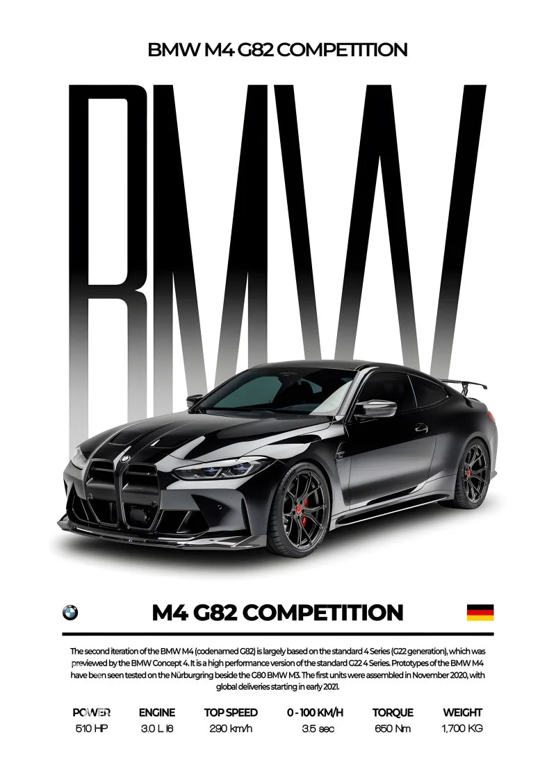 1Pc Frameless Black Famous Cars Competition Poster Picture Mural Modern Canvas Painting Wall Art Home Decoration Print for Livin