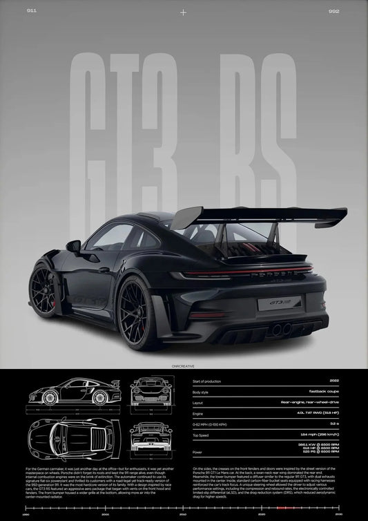Minimalist 911 GT3-RS 718 GT4 RS Hyper Car Sports Car Supercar Poster Canvas Painting Wall Art Pictures Home Interior Decor