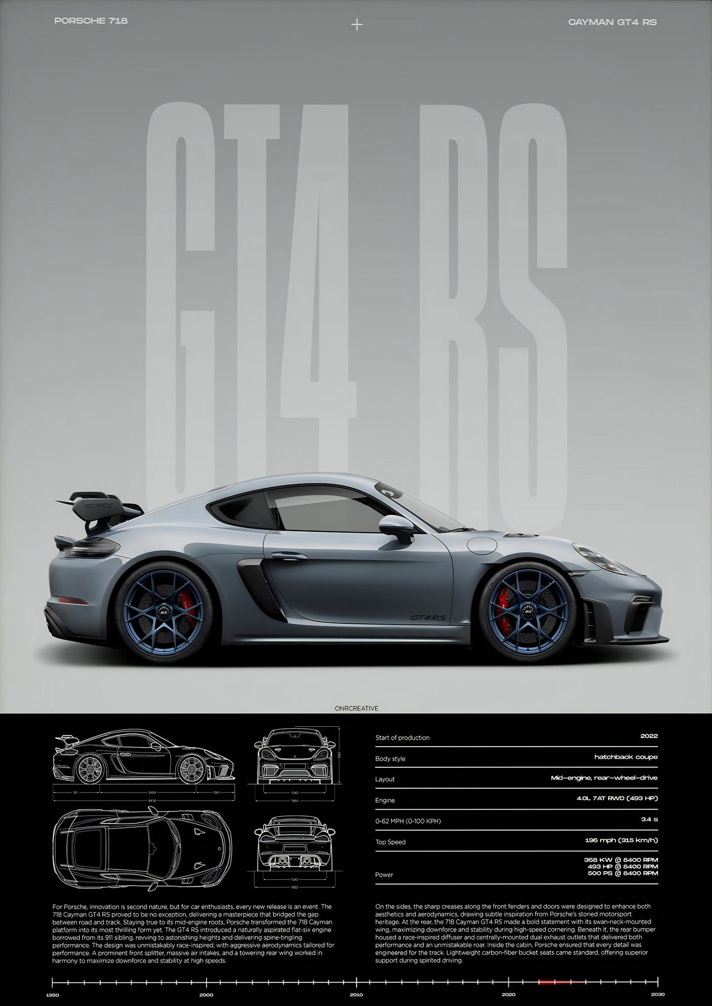 Minimalist 911 GT3-RS 718 GT4 RS Hyper Car Sports Car Supercar Poster Canvas Painting Wall Art Pictures Home Interior Decor