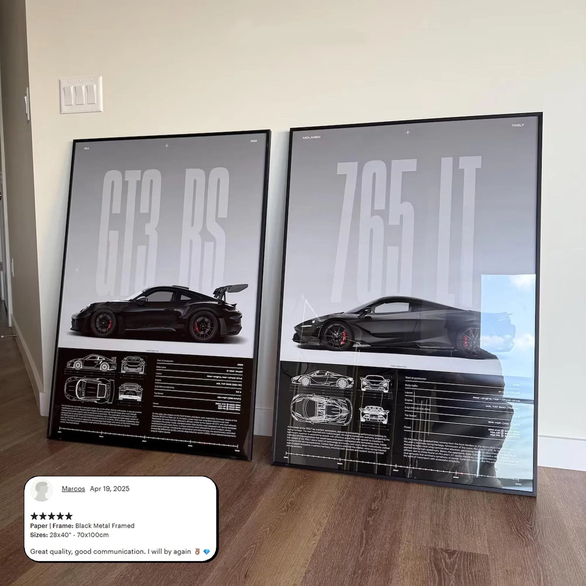 Minimalist 911 GT3-RS 718 GT4 RS Hyper Car Sports Car Supercar Poster Canvas Painting Wall Art Pictures Home Interior Decor