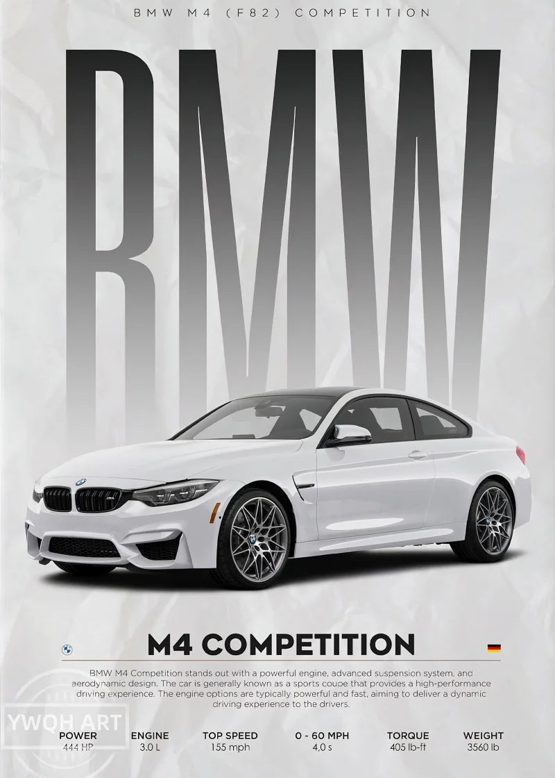 1Pc Frameless Black Famous Cars Competition Poster Picture Mural Modern Canvas Painting Wall Art Home Decoration Print for Livin