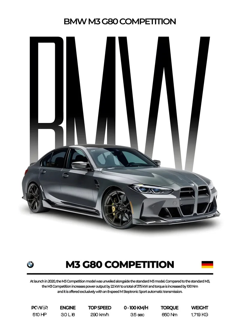 1Pc Frameless Black Famous Cars Competition Poster Picture Mural Modern Canvas Painting Wall Art Home Decoration Print for Livin