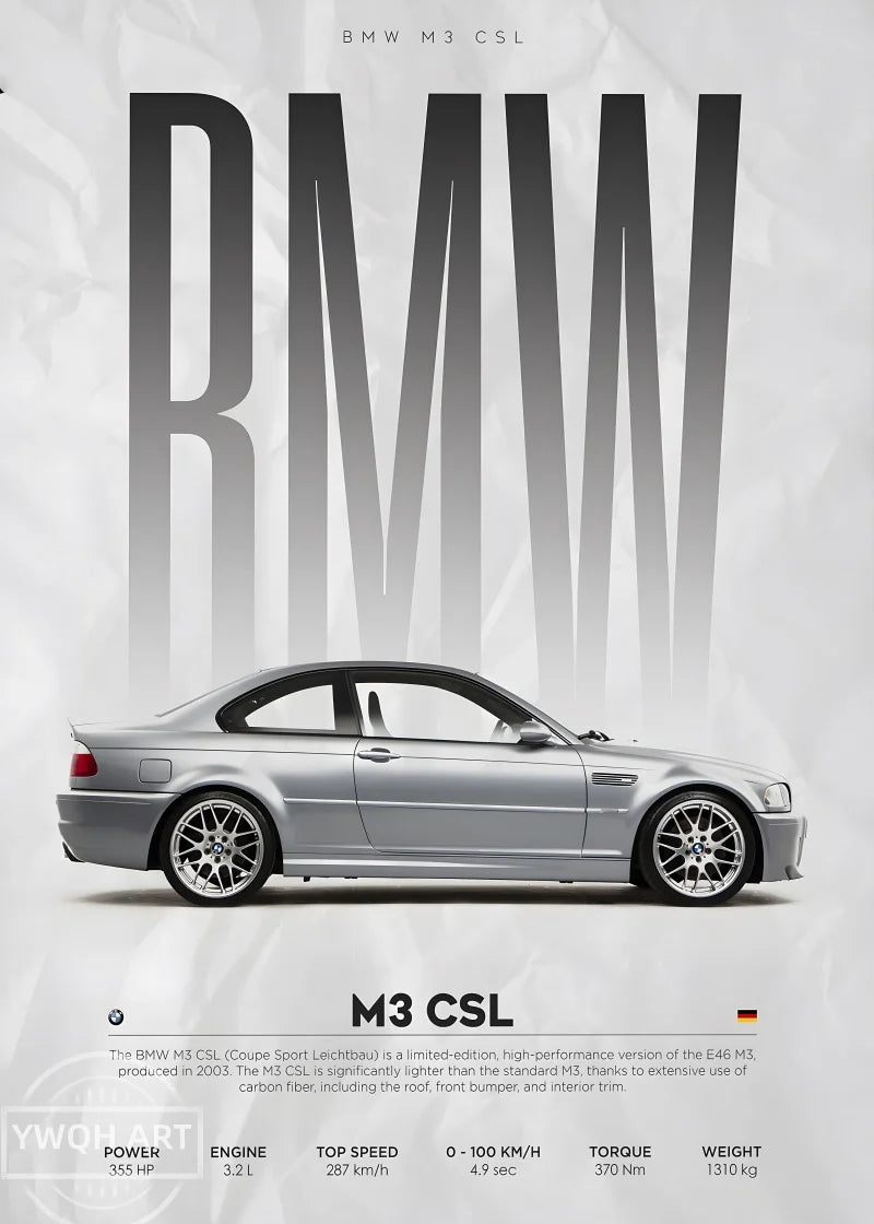 1Pc Frameless Black Famous Cars Competition Poster Picture Mural Modern Canvas Painting Wall Art Home Decoration Print for Livin
